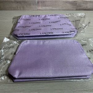 2 x Lancome light purple bag with silver hardware, zippered
